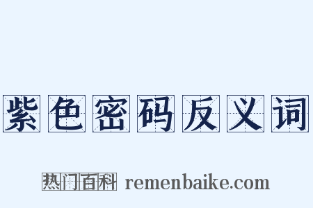 紫色密码反义词是什么意思的图片